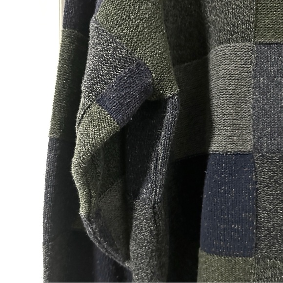 Vintage David Taylor Gray Green Blue Checkered Crewneck Sweater Men’s Size XL - Picture 5 of 12